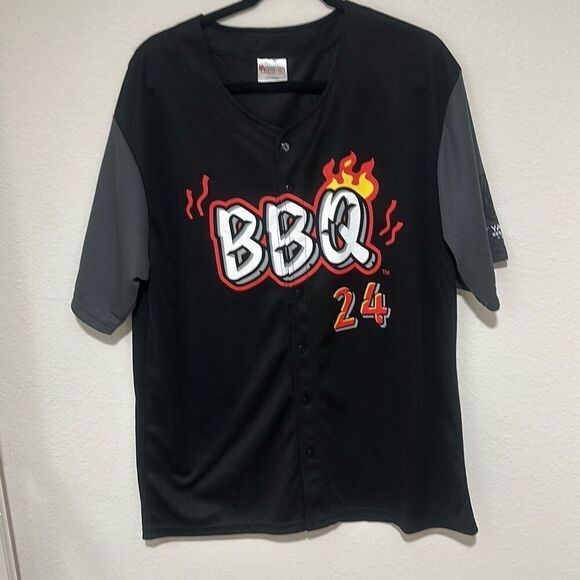 Dodgers Rancho Cucamonga Quakes BBQ Sublimated Button V-Neck Jersey Size‎ XL - Picture 1 of 7
